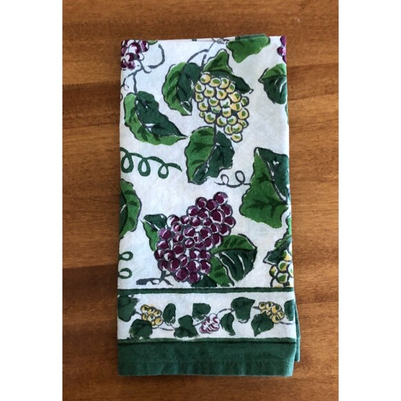 Pomegranate Napkins Set of 4 Vineyard Grapes 20x20" Cotton India - Picture 2 of 6